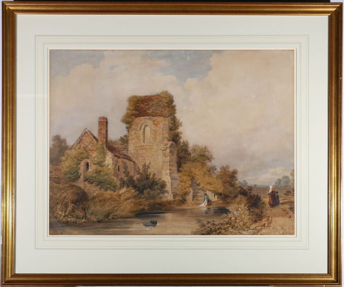Attrib William Scott (1783-1850) - Early 19thC Watercolour, The Moat At Ewhurst