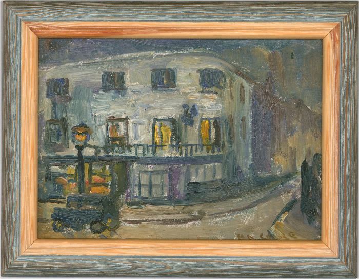 Henry George Cogle (1875-1957) - Mid 20th Century Oil, Street Corner At Dusk