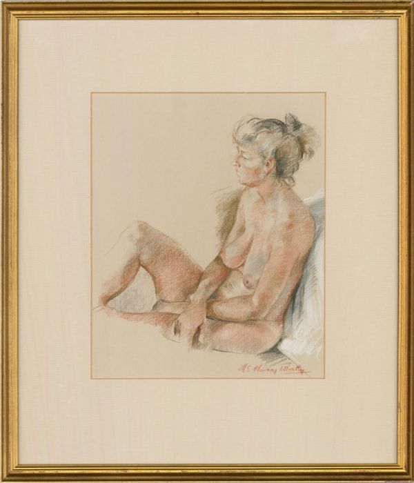 Margaret Stella Murray Whatley (1942–2019) - 20th Century Pastel, Seated Nude