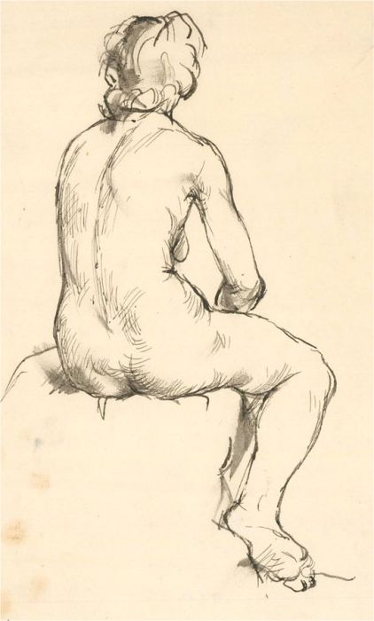 20th Century Pen and Ink Drawing - Trio Of Nude Studies II