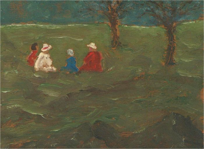 Mid 20th Century Oil - Picnic in the Park