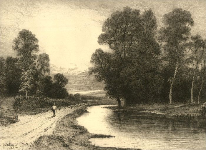 John Fullwood RI RBA (1854-1931) - Early 20th Century Etching, Driving The Flock