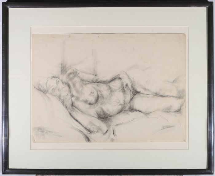 20th Century Graphite Drawing - Resting Nude