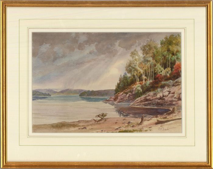 R.W. Sayle - Framed  Early 20th Century Watercolour, Rocky Bay