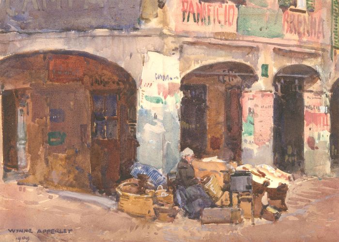 Wynne Apperley - Signed and dated 1909 Watercolour, Street Scene