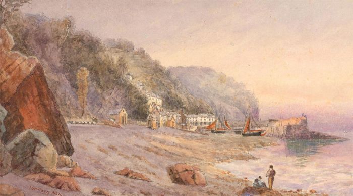J. Whitacre Allen - Signed 1897 Watercolour, Clovelly, Devon