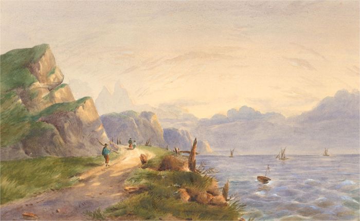 Early 20th Century Watercolour - Continental Coastline