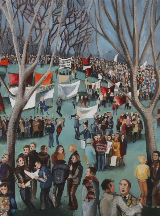 Mary-Louise Coulouris (1939–2011) - 1982 Gouache, Miners' Strike