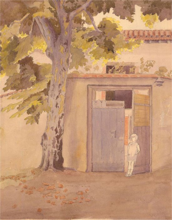Sydney W. Starling (1889-1984) - 20th Century Watercolour, Girl at the Gate
