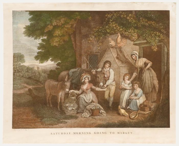 Thouvenin after W. R. Bigg - 19thC Engraving, Saturday Morning Going To Market