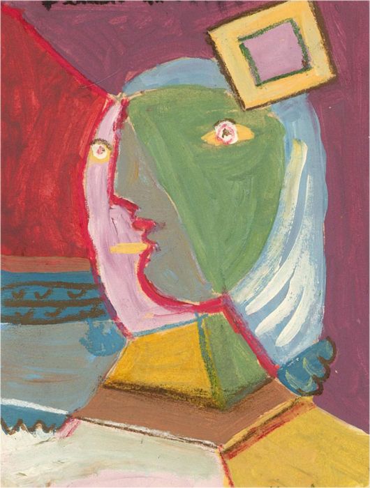 Manner of Picasso - 20th Century Acrylic, Femme En Beret