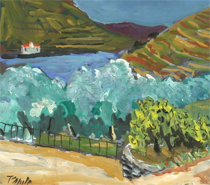John Hanbury Pawle (1915-2010) - 20th Century Gouache, Mediterranean Landscape
