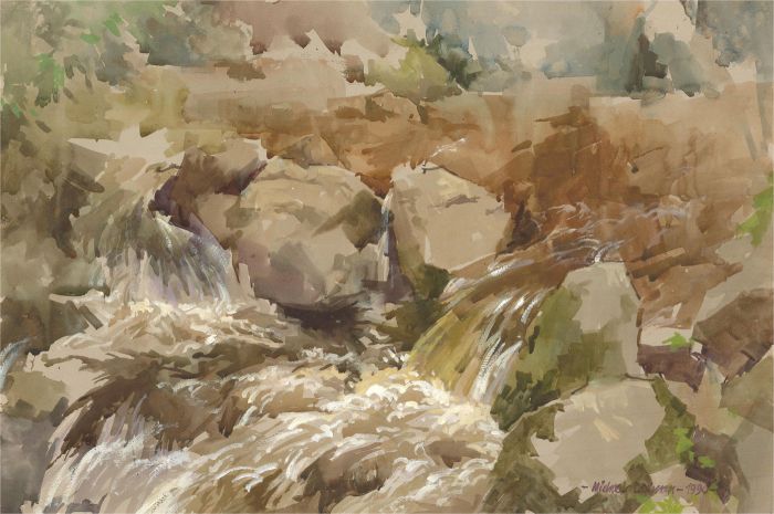 Michael Cadman RI ARCA (1920-2012) - Signed 1990 Watercolour, The Waterfall