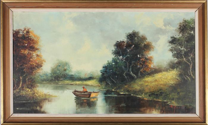 Guiseppe Viganò (b.1910) - 20th Century Oil, The Boatman