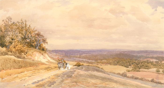 David Fox  - 1858 Watercolour, The Country Road