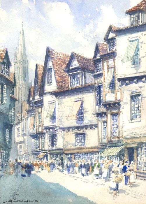 Victor Noble Rainbird (1887-1936) - Watercolour, Rouen Old Town
