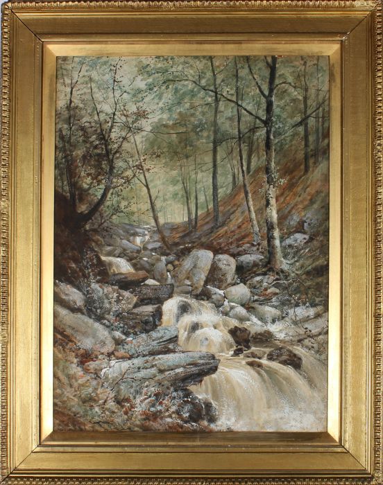 Thomas Creswick RA (1811–1869) - 1871 Watercolour, Waterfalls