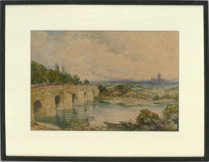 Arthur C Fare (1876–1958) - Framed Watercolour, Bridge View over Bath