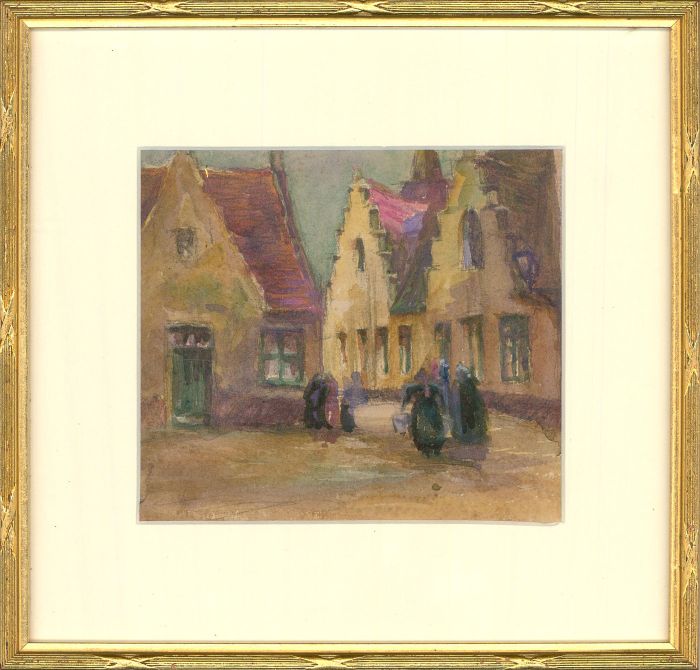 1914 Watercolour - Pepper Street, Brugge