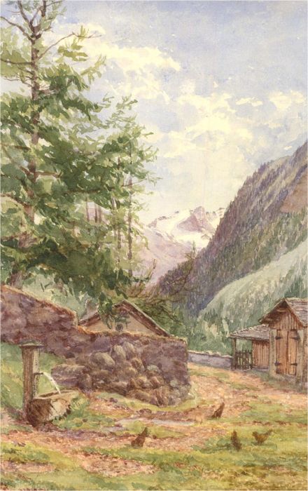 Anne, Elizabeth and Annie Salter - Late 19th Century Watercolour, Swiss Chalets
