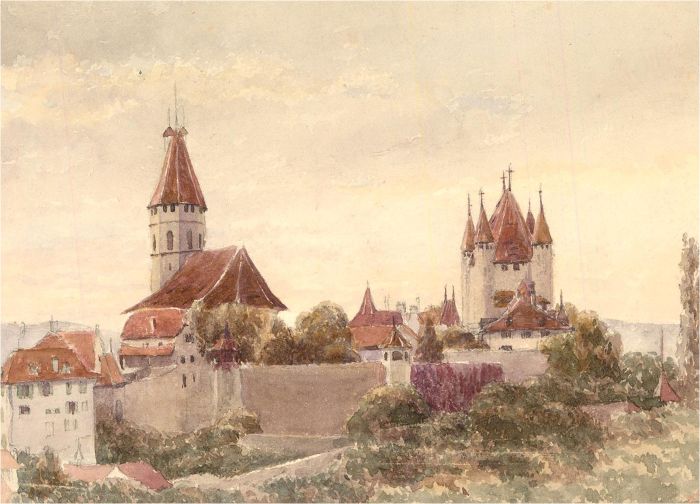 Late 19th Century Watercolour - Lausanne, Switzerland