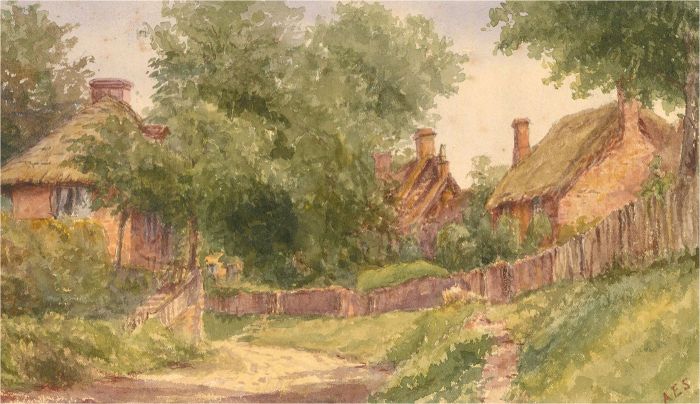 Anne, Elizabeth and Annie Salter - Late 19th Century Watercolour, Whiteleaf