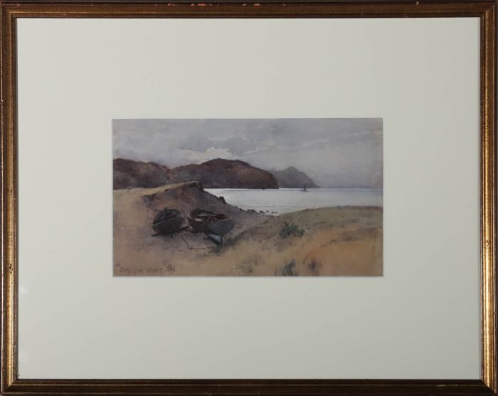 Carleton Grant (1858-1930) - 1893 Watercolour, Boats in the Dunes