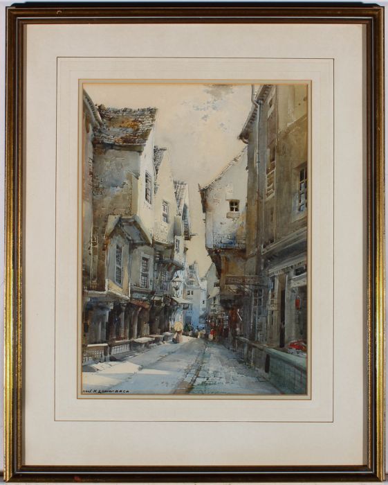 Noel Harry Leaver RCA (1889-1951) - Framed Watercolour, The Shambles, York
