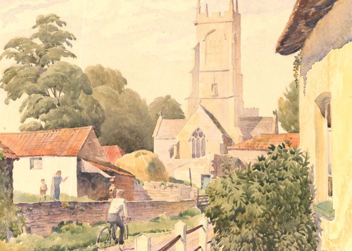 1953 Watercolour - The Village of Othery