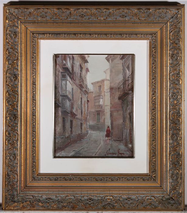 Jose Suarez Gomez - Framed 20th Century Oil, The Streets of Toledo
