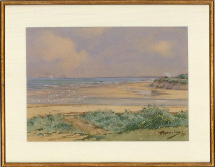 Algernon Ions  - 1927 Watercolour, View of the Beach
