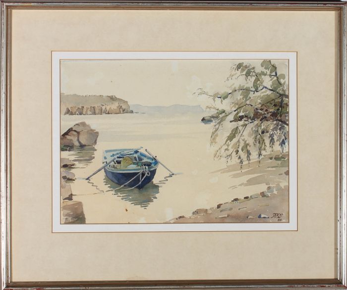 P. B. Drunthorne - 1984 Watercolour, Meloi Beach, Patmos, Greece