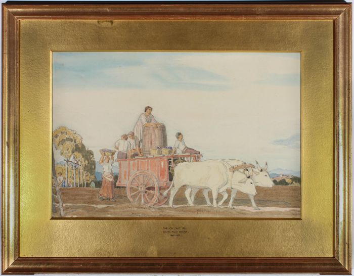 Charles March Gere RA (1869–1957) - 1923 Watercolour, The Ox Cart
