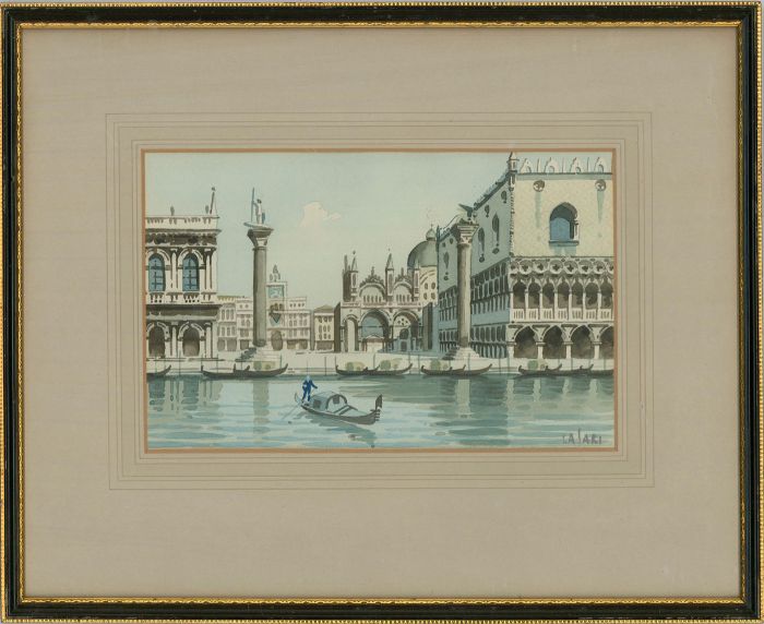 Casari  - 20th Century Watercolour, Doge's Palace, Venice