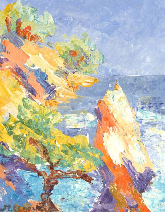Maggy Clarysse (1931-2011) - 20th Century Oil, Abstract Coastal View
