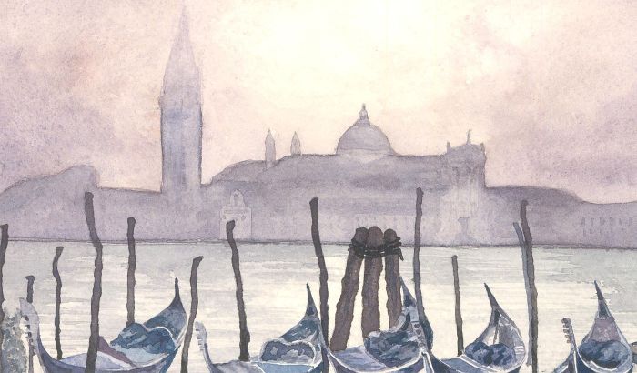 Jane Green  - 20th Century Watercolour, View of San Giorgio Maggiore