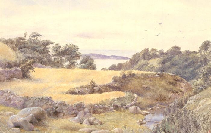 A.G.J - 1871 Watercolour, View of the Sea