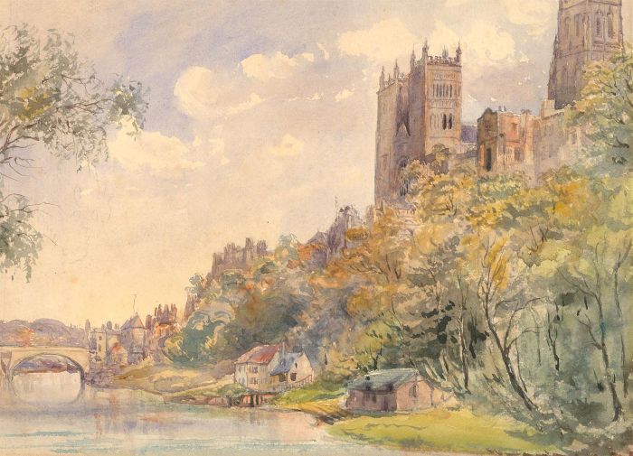 Mid 20th Century Watercolour - Durham Cathedral