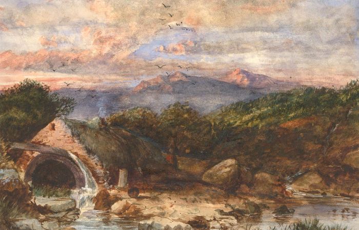 R.G. Rot - Signed and dated 1875 Watercolour, The Watermill