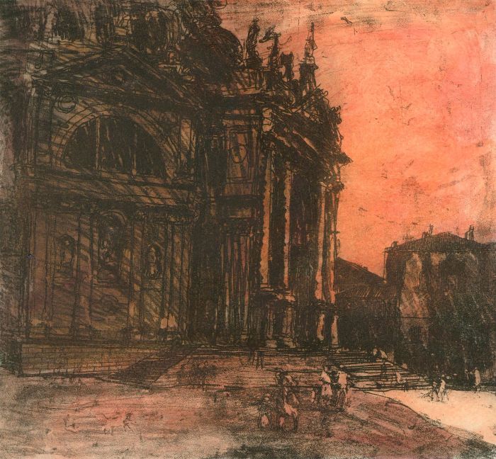 Ronald Olley (b.1923) - Mid 20th Century Etching, Santa Maria Della Salute