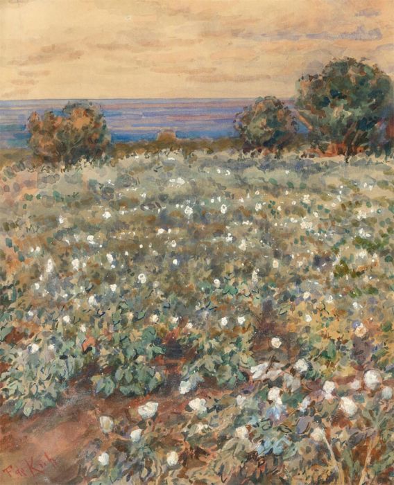 F. D. Kinh - 1941 Watercolour, Rhododendron by the Sea