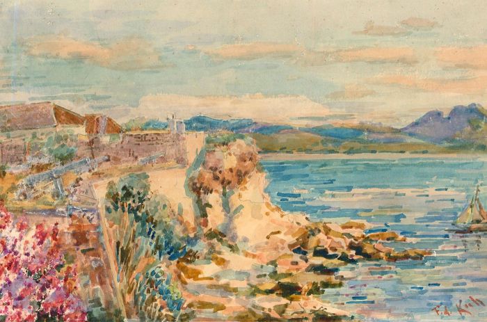F. D. Kinh - A Pair of Mid 20th Century Watercolours, Views of Antigua