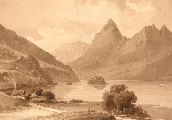 Attrib. M. de Villeneuve - Early 19th Century Watercolour, The Alps From Schwyz