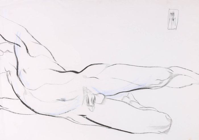 Mircea Marosin (1921-2007) - 20th Century Charcoal Drawing, Male Torso