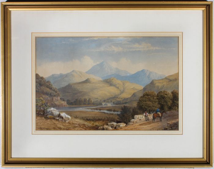 W. R. Robinson  - Mid 19th Century Watercolour, Bridge over the Mountain Lake