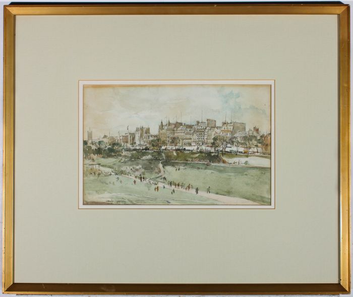 Charles Goddard Napier (1889-1978) Watercolour, Princes Street Garden Edinburgh
