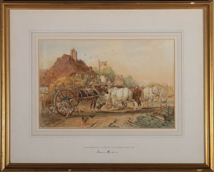 Attrib. James Ward (1769 -1859) - Framed Watercolour, Outside The Brown Cow Inn