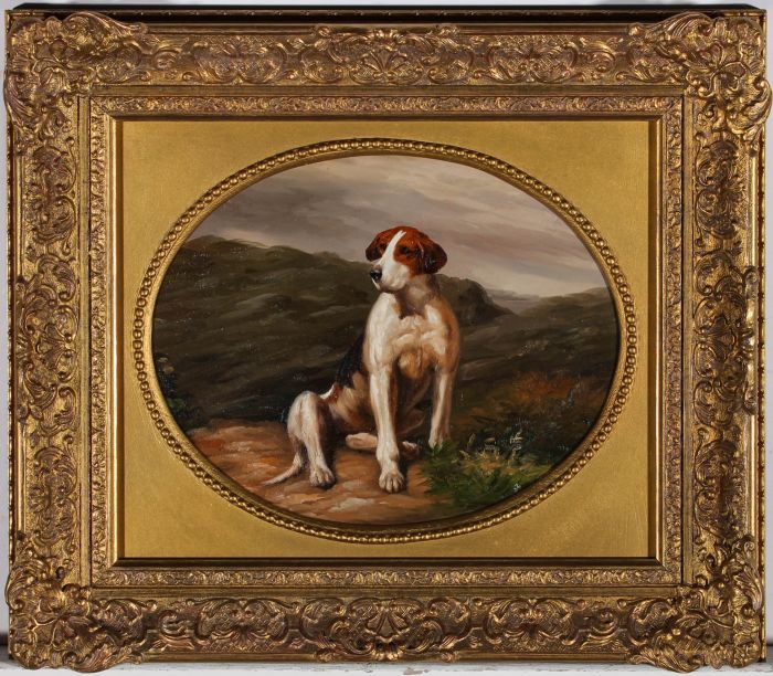 Fine 20th Century Oil - Resting Hound