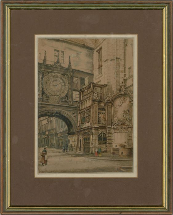 N. Oran - Framed 19th Century Watercolour, The Gros-Horloge