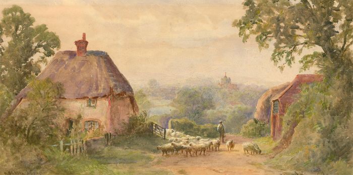 Henry John Kinnaird (1861-1929) - Early 20th Century Watercolour, A Sussex Lane